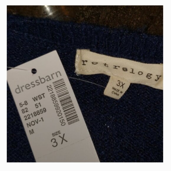 Retrology Navy Sweater with Sequin and Gem Accents - Picture 5 of 6